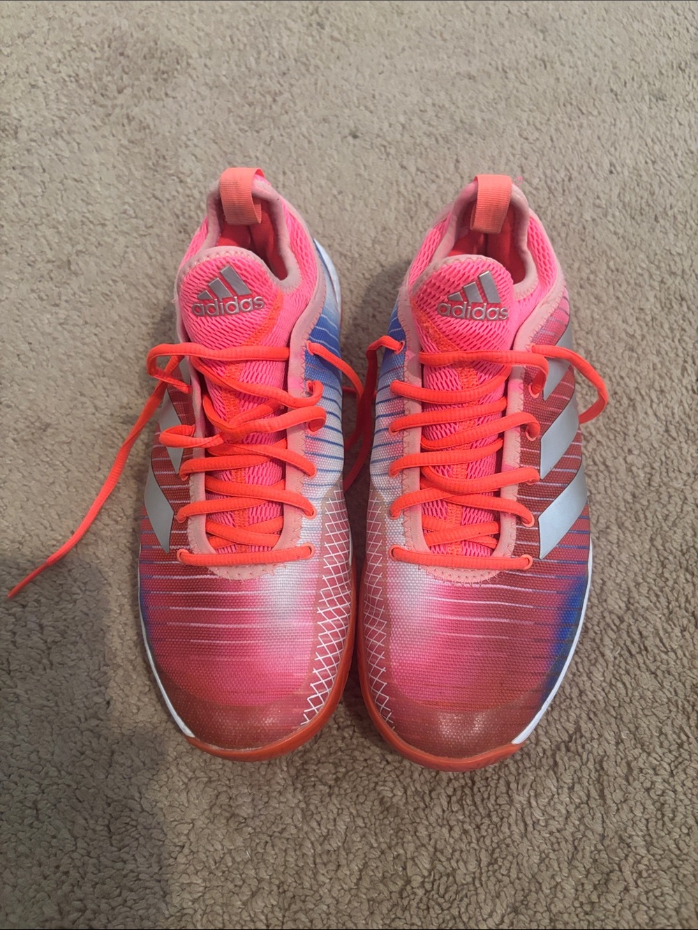 adidas women’s Coral Pink Gradient Athletic Sneakers